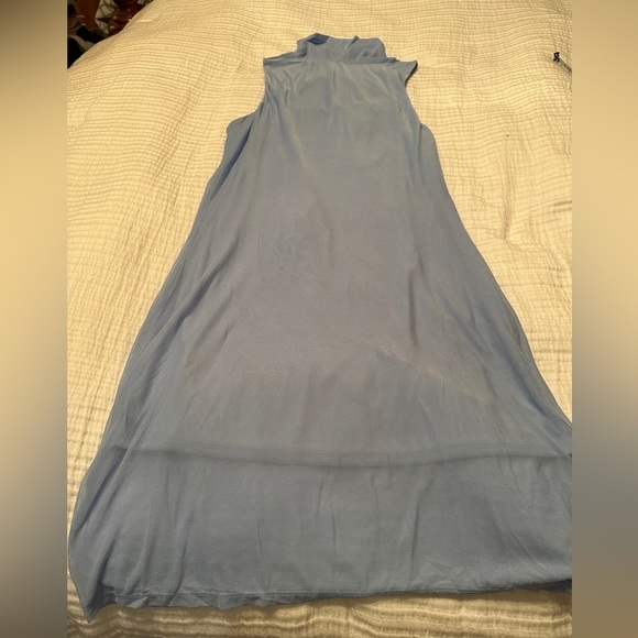 Bar III Blue Mesh Mini Dress - Size L - Picture 5 of 11